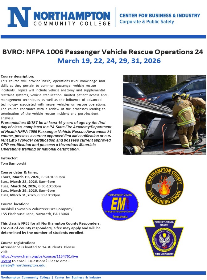 NFPA 1006 Passenger Vehicle Rescue Operations (BVRO – 24)