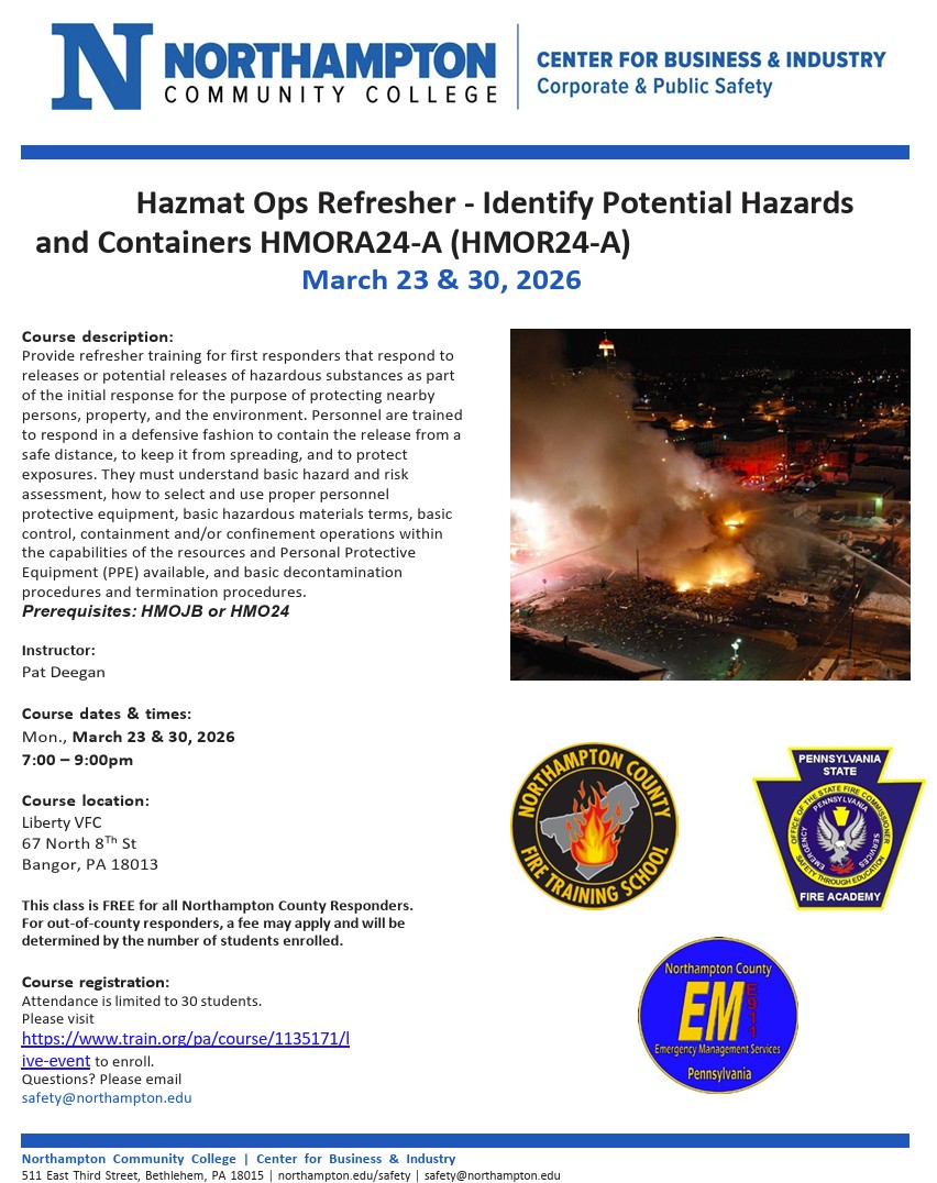 Hazmat Ops Refresher – Identify Potential Hazards & Containers (HMORA24-A)
