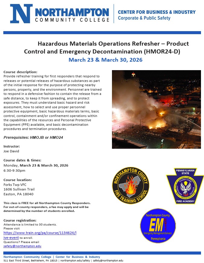 Hazmat Ops Refresher – Product Control & Emergency Decontamination (HMOR24-D)