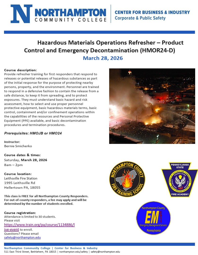 Hazmat Ops Refresher – Product Control & Emergency Decontamination (HMOR24-D)