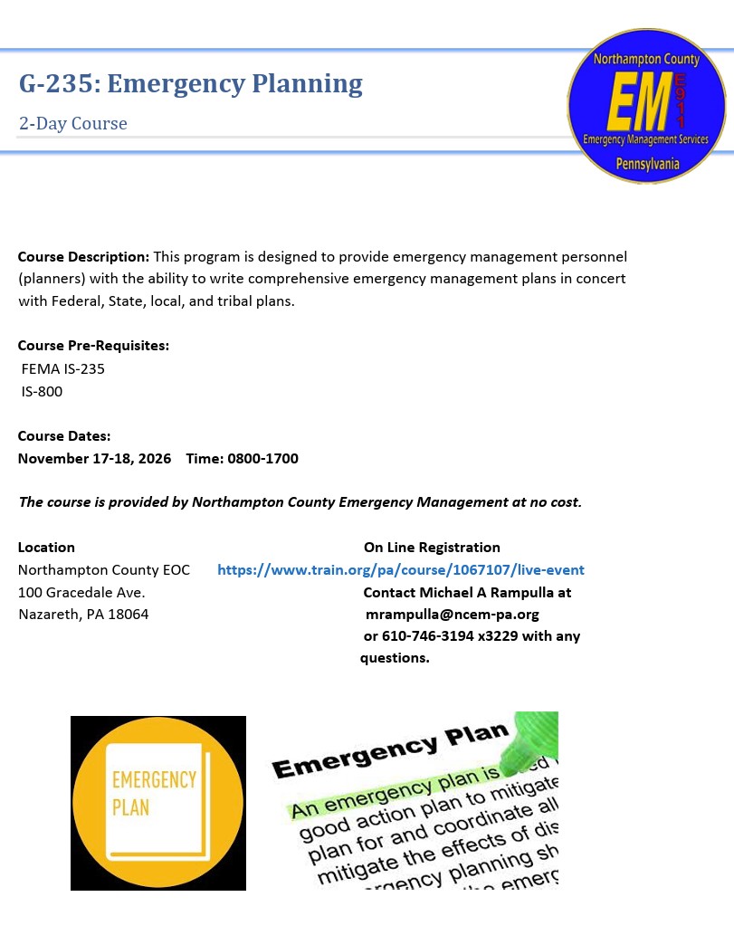 Emergency Planning (G-235)